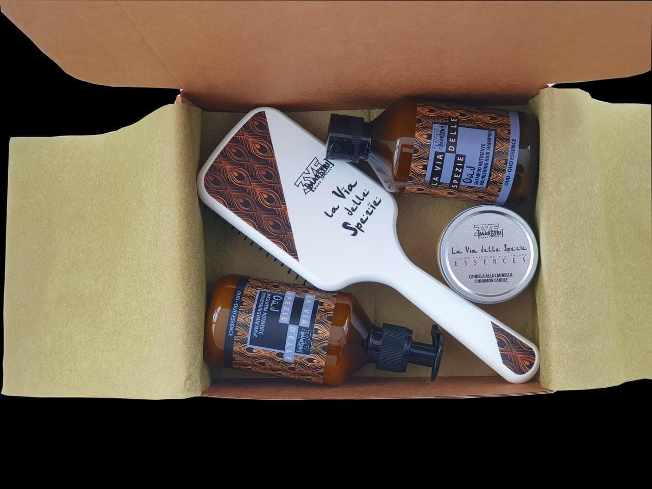 3ME La Via Delle Spezie Oud Kit ( shampoo + mask + brush + candle )