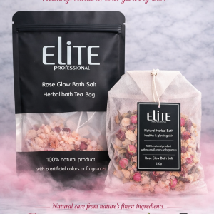 Elite Professional Rose Glow Bath Salt ( Herbal Bath Tea bag ) 250g